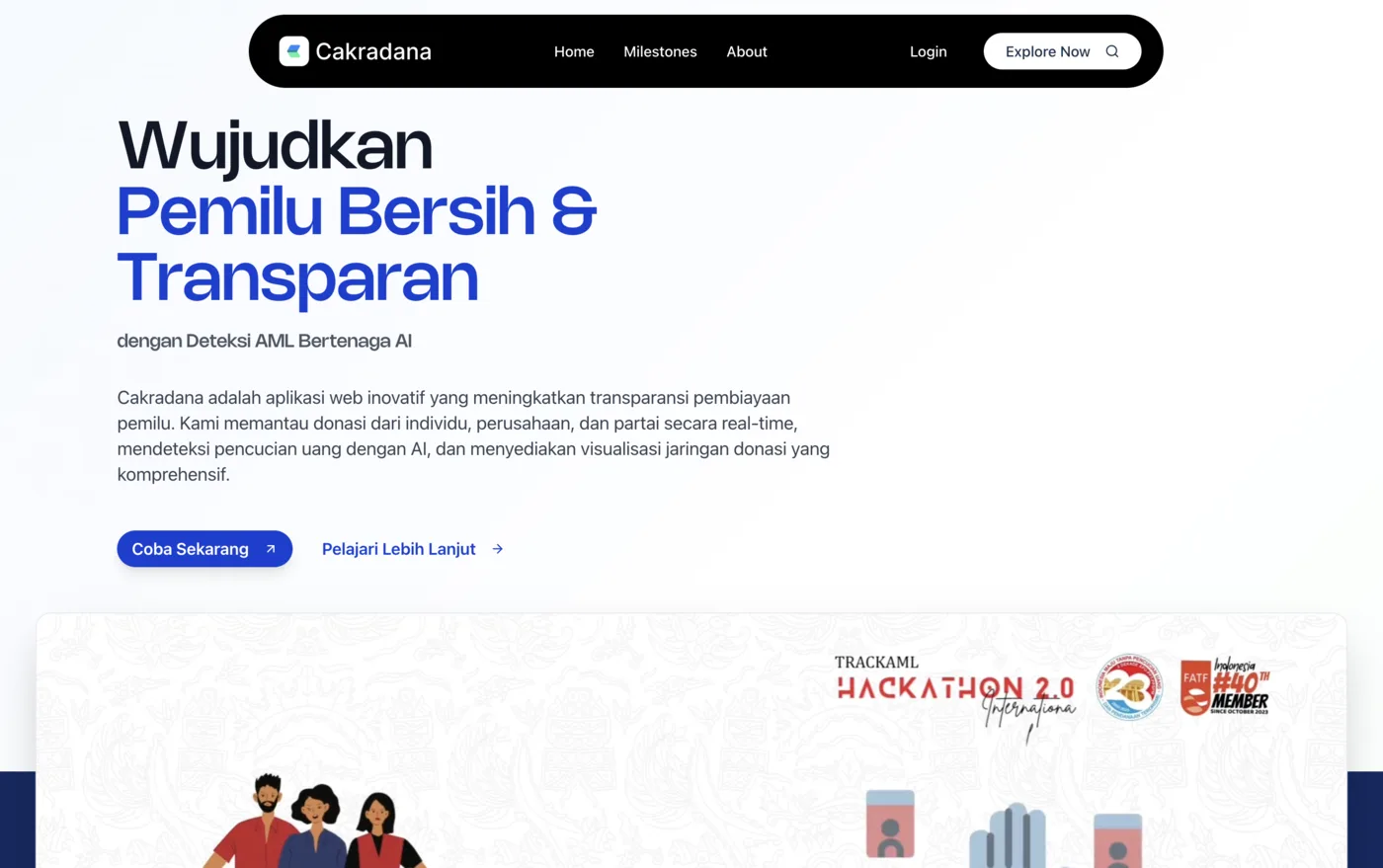 Cakradana monitoring dashboard screenshot