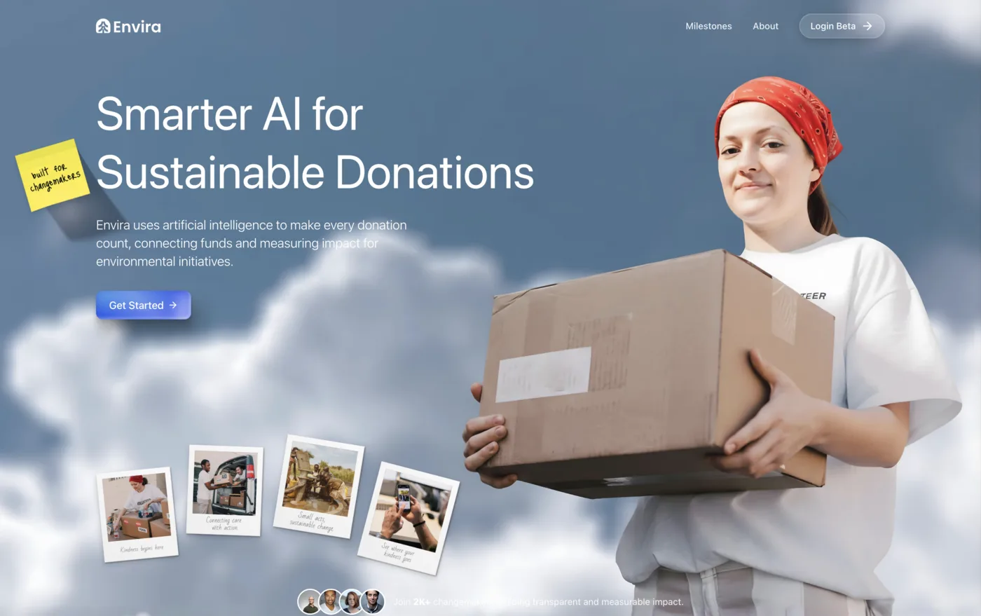 Envira landing page screenshot