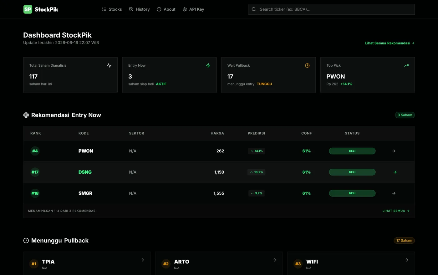 Stockpik insights screen screenshot
